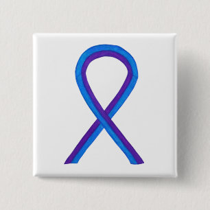 Blue and Purple Ribbon Awareness Custom Pin