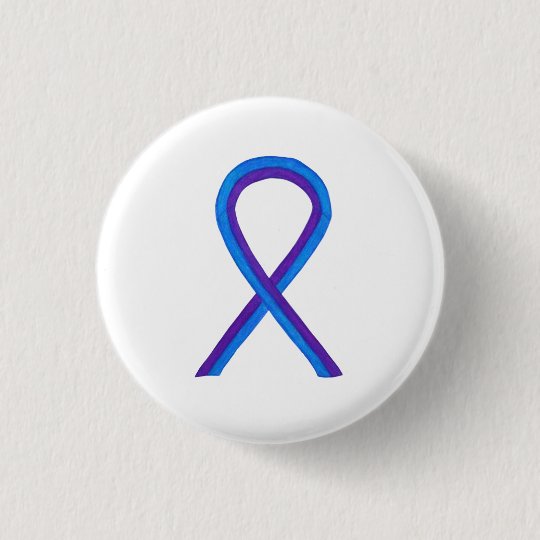Blue and Purple Ribbon Awareness Custom Pins