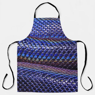 Blue and purple snakeskin apron