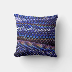 Blue and purple snakeskin cushion