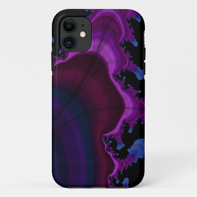 Blue and purple Space fractal iphone case (Back)