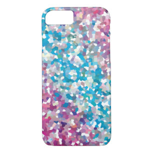 Blue and Purple Sparkly Winter Snow Abstract Art iPhone 8/7 Case