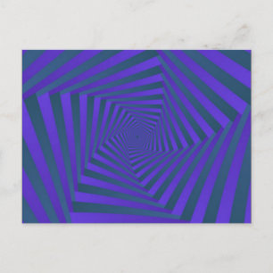 Blue and Purple Spiral Post Card