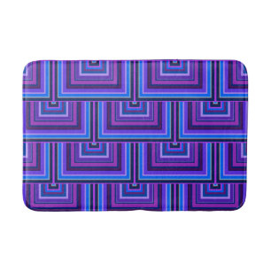 Blue and purple square scales bath mat
