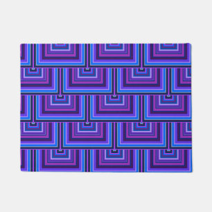 Blue and purple square scales doormat
