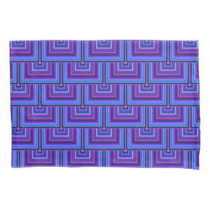 Blue and purple square scales pillowcase