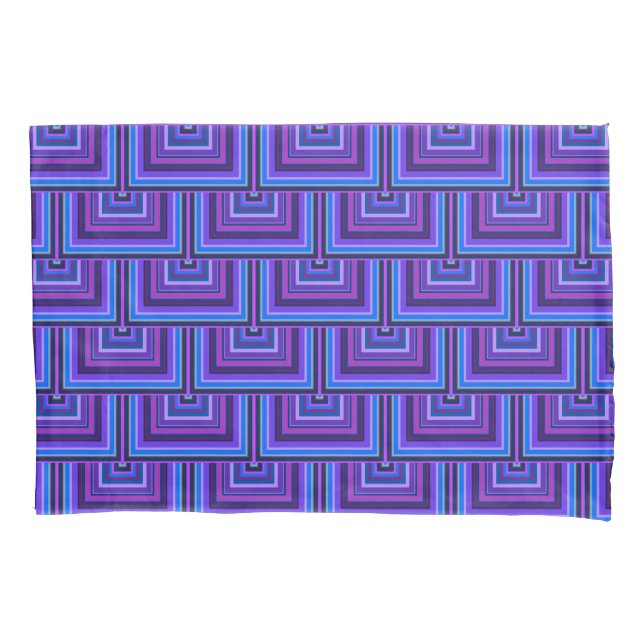 Blue and purple square scales pillowcase (Front)
