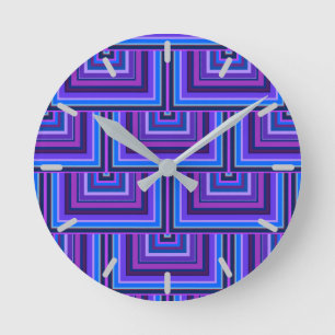 Blue and purple square scales round clock