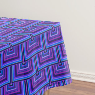 Blue and purple square scales tablecloth