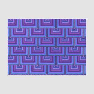 Blue and purple square scales tissue paper
