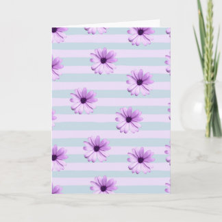 blue and purple striped daisy pattern card