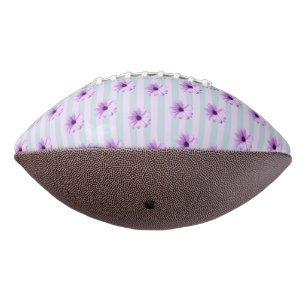 blue and purple striped daisy pattern football