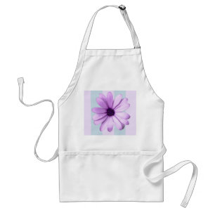 blue and purple striped daisy pattern standard apron