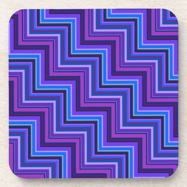 Blue and purple stripes coaster (Front)