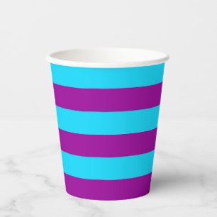 Blue and Purple Stripes Design Paper Cups