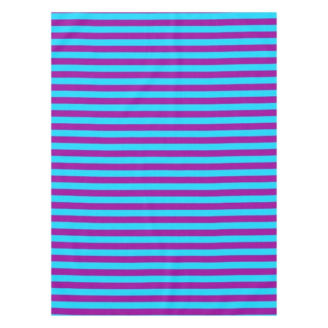 Blue and Purple Stripes Design Tablecloth (Front)