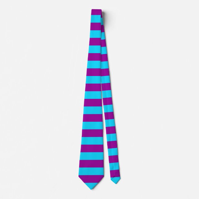 Blue and Purple Stripes Design Tie (Front)