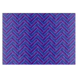 Blue and purple stripes double weave cutting board