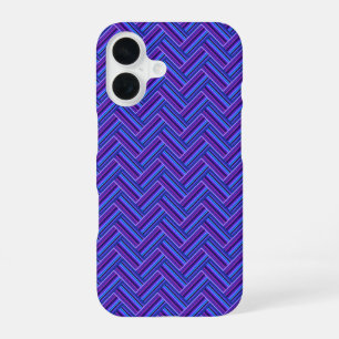 Blue and purple stripes double weave iPhone 16 case