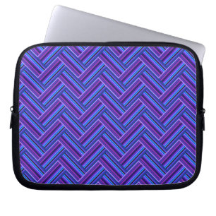 Blue and purple stripes double weave laptop sleeve