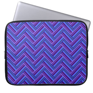 Blue and purple stripes double weave laptop sleeve