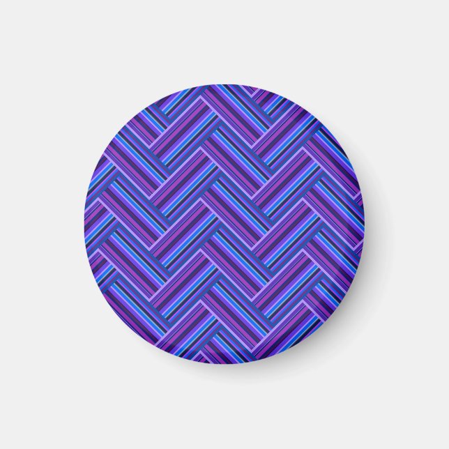 Blue and purple stripes double weave magnet (Front)