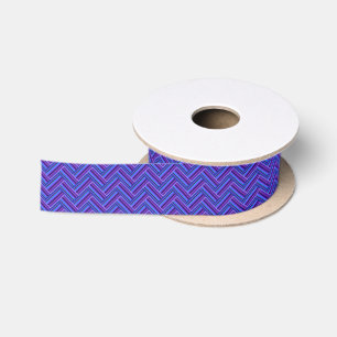 Blue and purple stripes double weave satin ribbon
