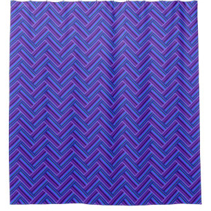 Blue and purple stripes double weave shower curtain