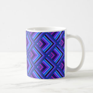 Blue and purple stripes scale pattern coffee mug
