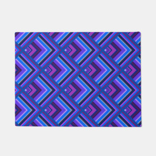 Blue and purple stripes scale pattern doormat
