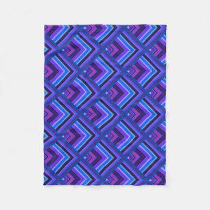 Blue and purple stripes scale pattern fleece blanket