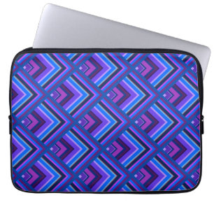 Blue and purple stripes scale pattern laptop sleeve