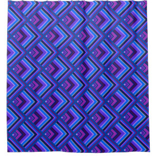 Blue and purple stripes scale pattern shower curtain