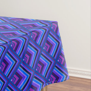 Blue and purple stripes scale pattern tablecloth
