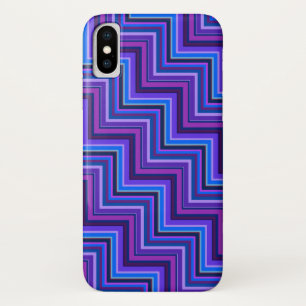 Blue and purple stripes stairs iPhone x case