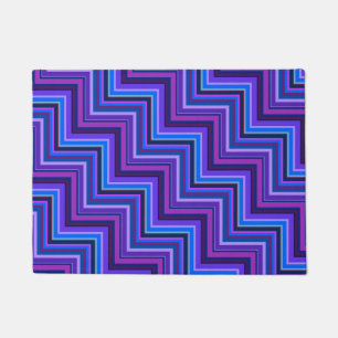 Blue and purple stripes stairs doormat