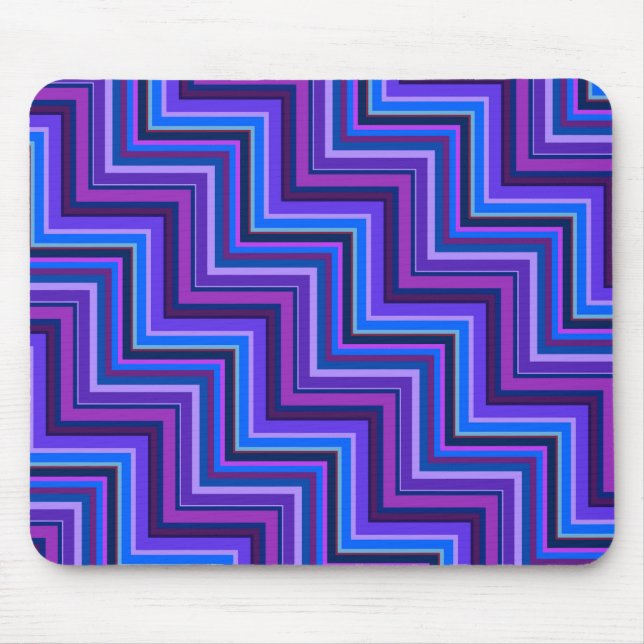 Blue and purple stripes stairs mouse pad (Front)