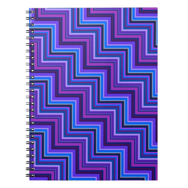 Blue and purple stripes stairs notebook (Front)
