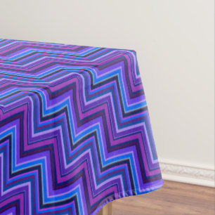 Blue and purple stripes stairs tablecloth