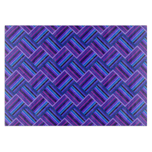 Blue and purple stripes weave cutting board