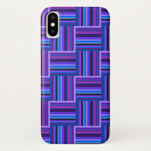 Blue and purple stripes weave pattern iPhone x case