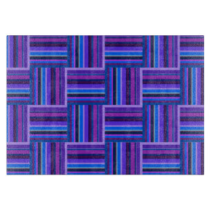 Blue and purple stripes weave pattern cutting board