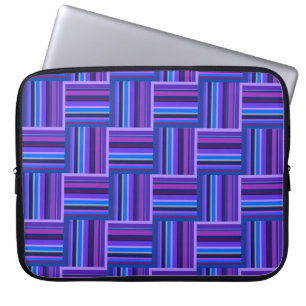 Blue and purple stripes weave pattern laptop sleeve