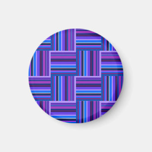 Blue and purple stripes weave pattern magnet