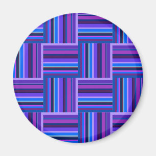 Blue and purple stripes weave pattern magnet