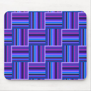 Blue and purple stripes weave pattern mouse pad
