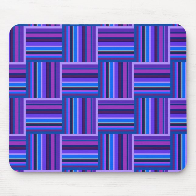 Blue and purple stripes weave pattern mouse pad (Front)