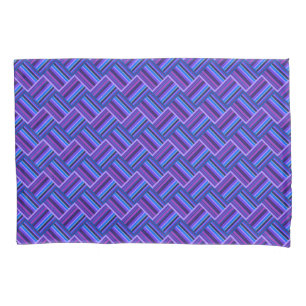 Blue and purple stripes weave pillowcase