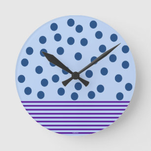 Blue and Purple Time for Fun Round Clock
