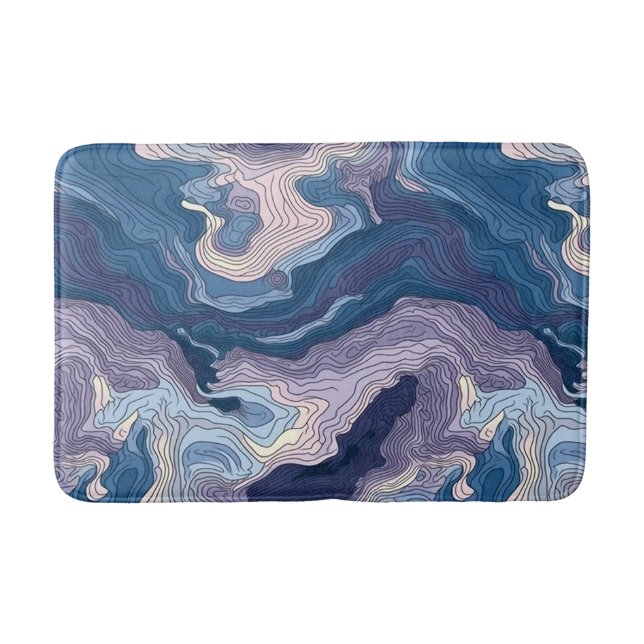 Blue and Purple Topography Bath Mat (Front)